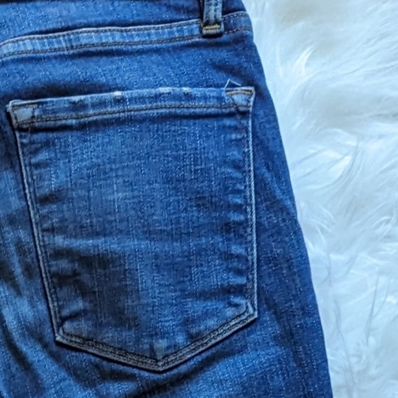 GUC Frame Le Skinny de Jeanne Crop in the York style dark distressed wash frayed - Picture 14 of 16